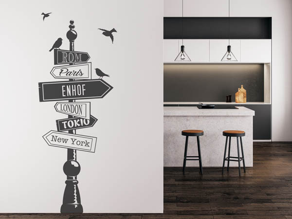 Wandtattoo Enhof Wegweiser
