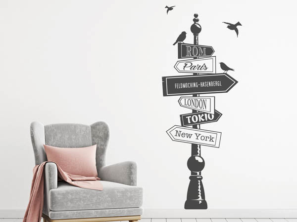 Wandtattoo Feldmoching-Hasenbergl Wegweiser