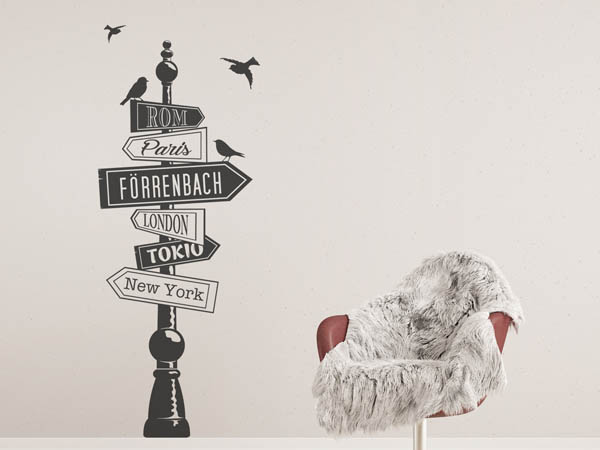 Wandtattoo Förrenbach Wegweiser
