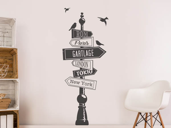 Wandtattoo Gartlage Wegweiser