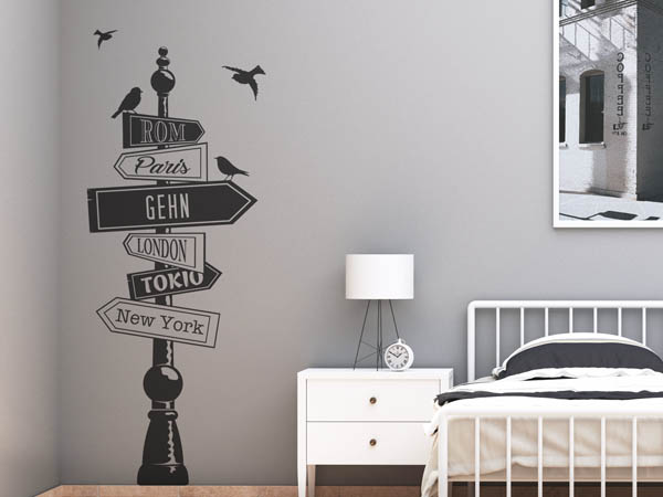 Wandtattoo Gehn Wegweiser