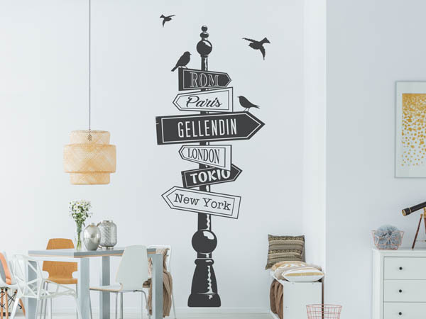 Wandtattoo Gellendin Wegweiser