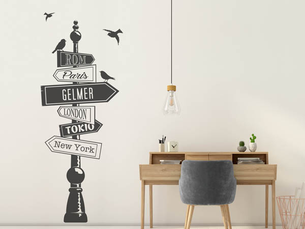 Wandtattoo Gelmer Wegweiser