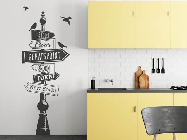 Wandtattoo Geratspoint Wegweiser