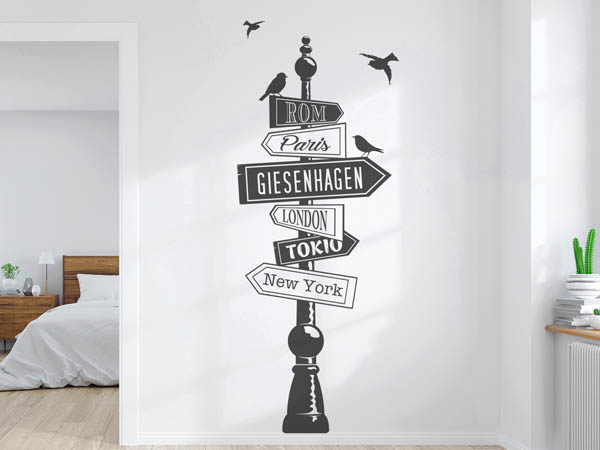 Wandtattoo Giesenhagen Wegweiser
