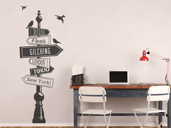 Wandtattoo Gilching Wegweiser