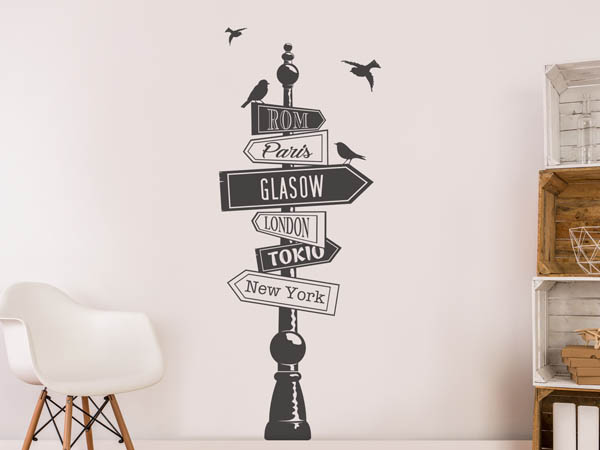Wandtattoo Glasow Wegweiser