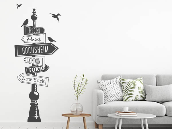 Wandtattoo Gochsheim Wegweiser