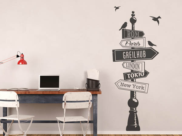 Wandtattoo Greilhub Wegweiser