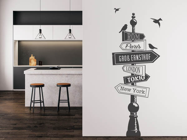 Wandtattoo Groß Ernsthof Wegweiser