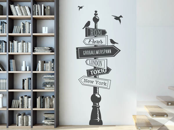 Wandtattoo Großallmerspann Wegweiser