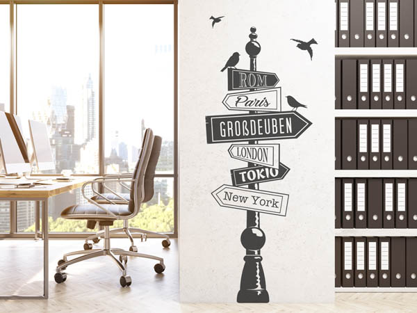 Wandtattoo Großdeuben Wegweiser