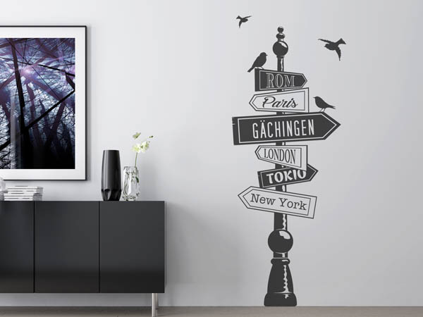 Wandtattoo Gächingen Wegweiser