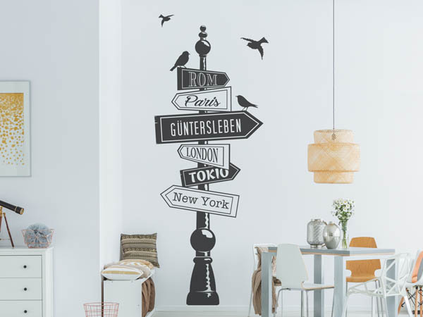 Wandtattoo Güntersleben Wegweiser