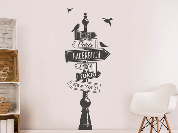 Wandtattoo Hagenbuch Wegweiser