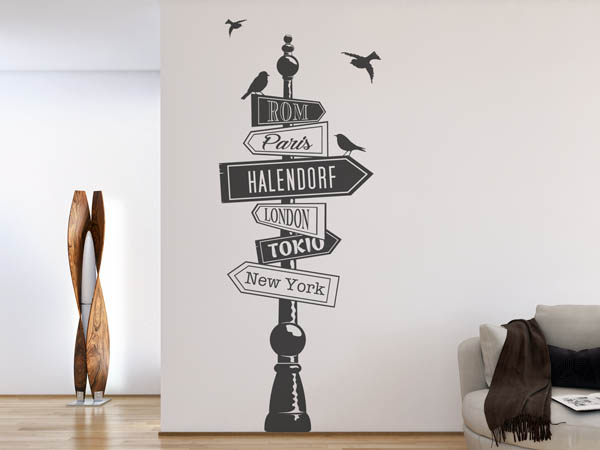 Wandtattoo Halendorf Wegweiser