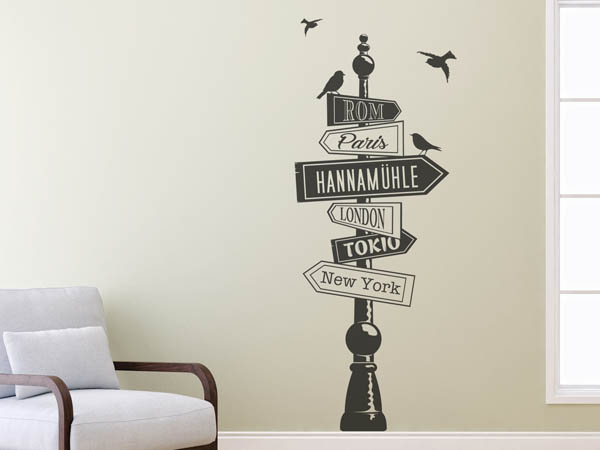 Wandtattoo Hannamühle Wegweiser