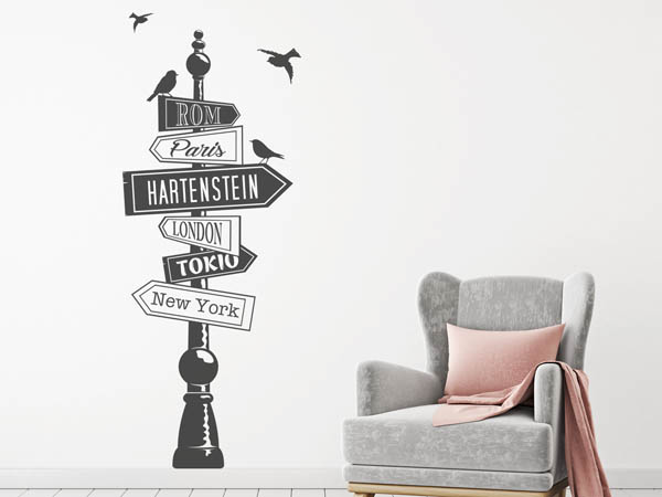 Wandtattoo Hartenstein Wegweiser