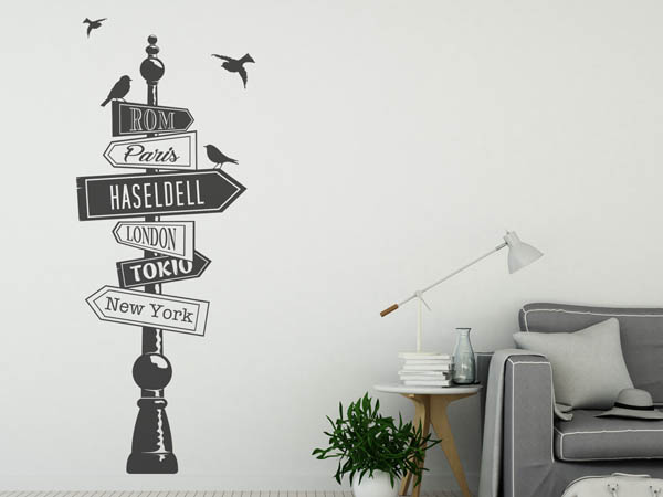 Wandtattoo Haseldell Wegweiser