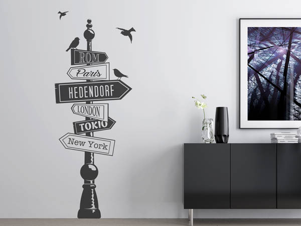 Wandtattoo Hedendorf Wegweiser