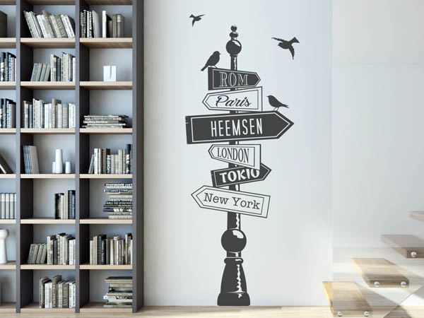 Wandtattoo Heemsen Wegweiser