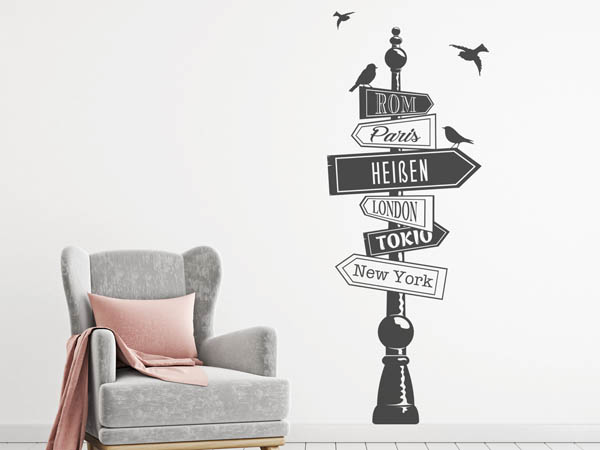 Wandtattoo Heißen Wegweiser