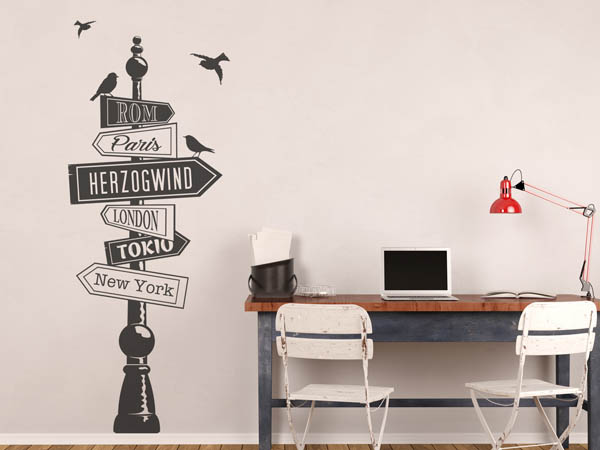Wandtattoo Herzogwind Wegweiser