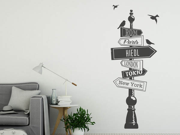 Wandtattoo Hiedl Wegweiser