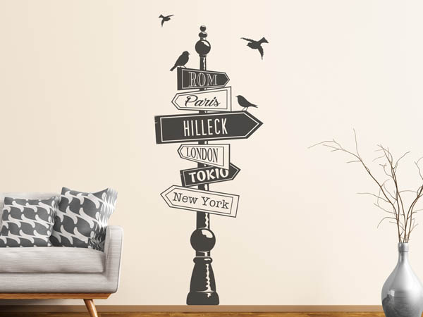 Wandtattoo Hilleck Wegweiser
