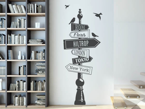 Wandtattoo Hiltrop Wegweiser