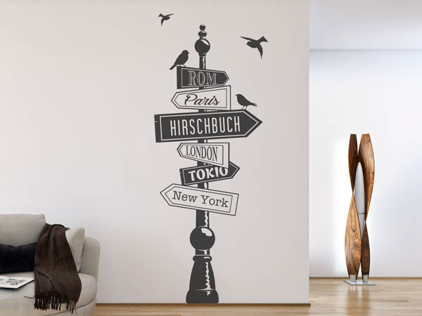 Wandtattoo Hirschbuch Wegweiser