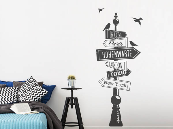 Wandtattoo Hohenwarte Wegweiser