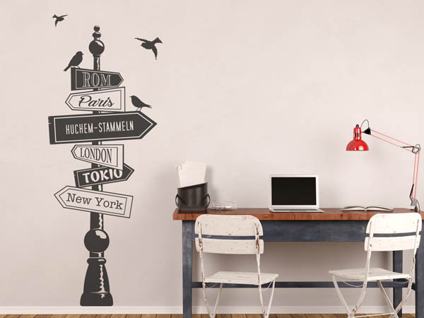 Wandtattoo Huchem-Stammeln Wegweiser