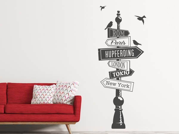 Wandtattoo Hupferding Wegweiser