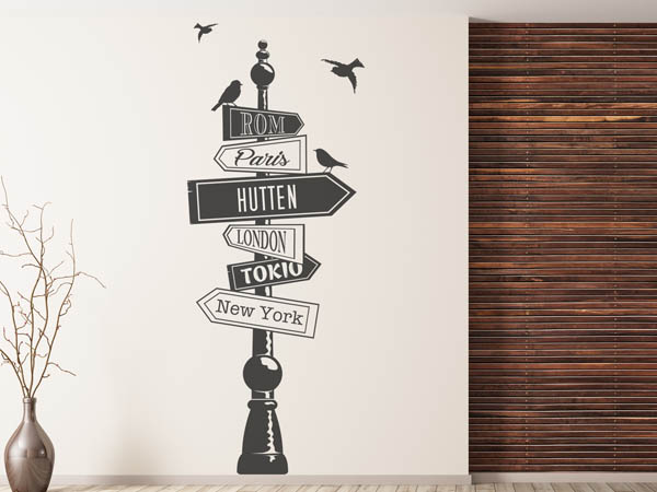 Wandtattoo Hutten Wegweiser