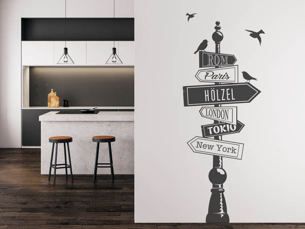 Wandtattoo Hölzel Wegweiser