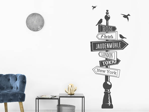 Wandtattoo Jaudenmühle Wegweiser
