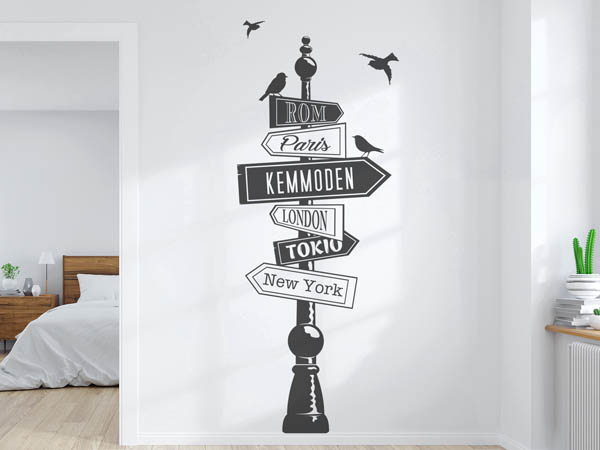 Wandtattoo Kemmoden Wegweiser