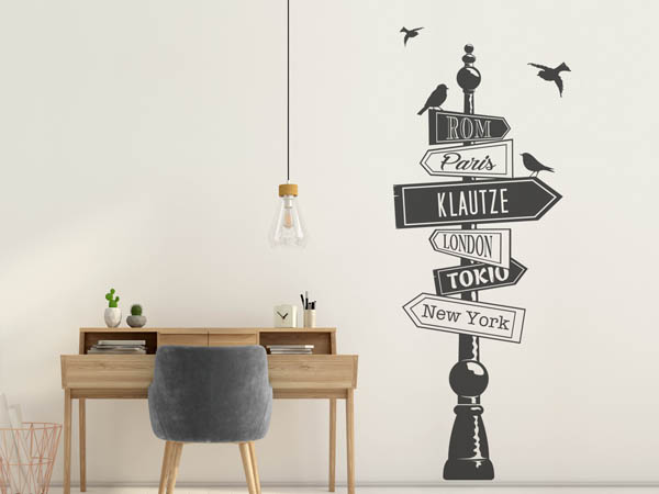 Wandtattoo Klautze Wegweiser