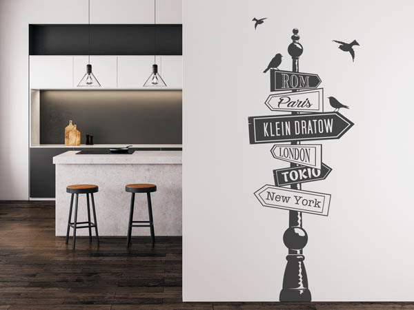 Wandtattoo Klein Dratow Wegweiser