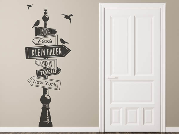 Wandtattoo Klein Raden Wegweiser