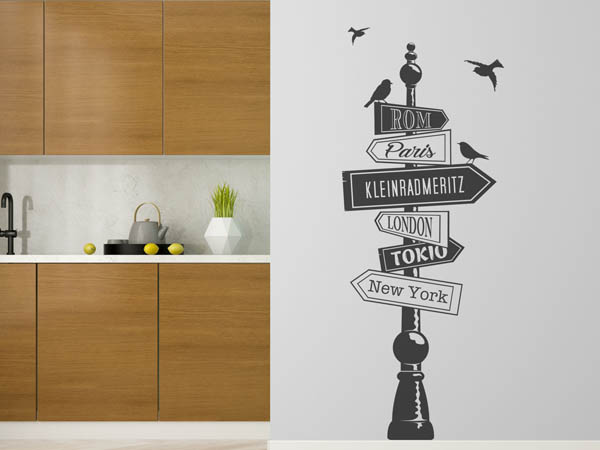 Wandtattoo Kleinradmeritz Wegweiser