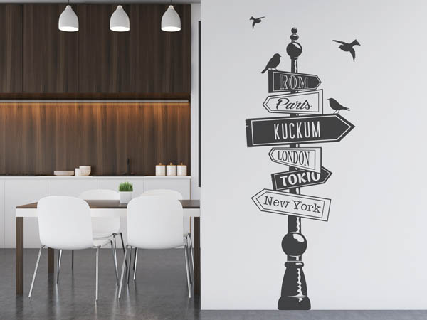 Wandtattoo Kuckum Wegweiser