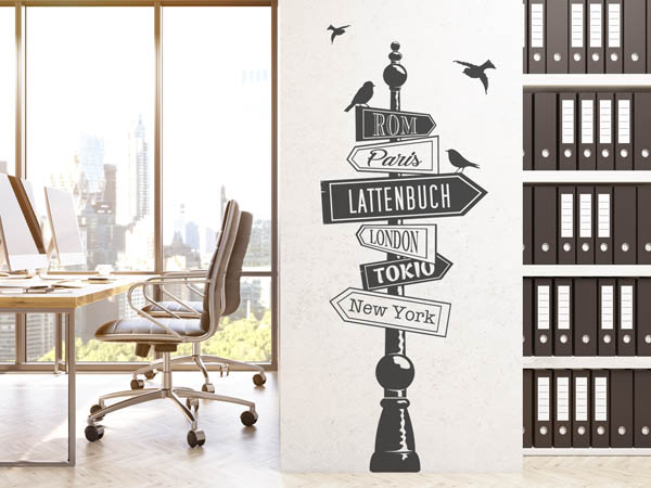 Wandtattoo Lattenbuch Wegweiser