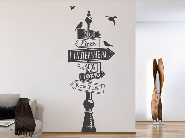 Wandtattoo Lautersheim Wegweiser