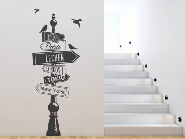 Wandtattoo Lechen Wegweiser