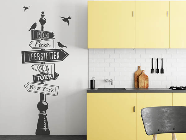 Wandtattoo Leerstetten Wegweiser