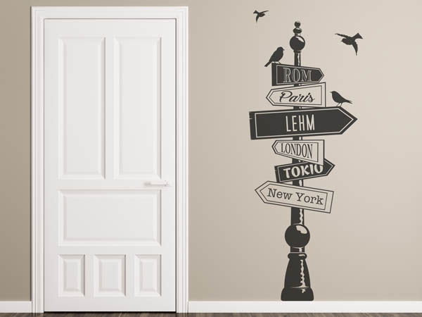 Wandtattoo Lehm Wegweiser