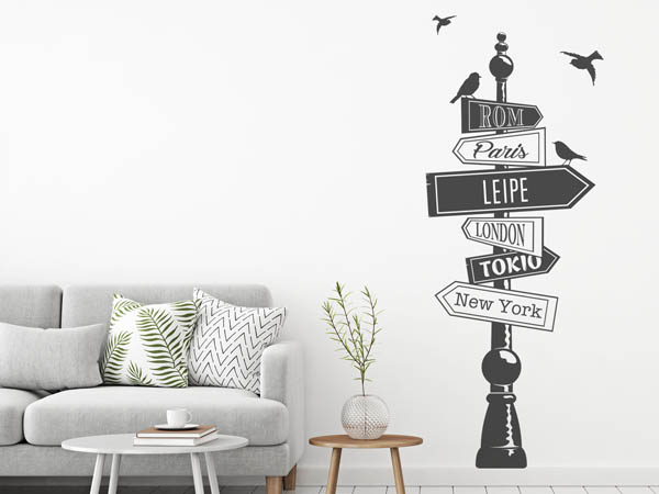 Wandtattoo Leipe Wegweiser