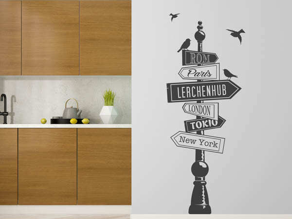 Wandtattoo Lerchenhub Wegweiser